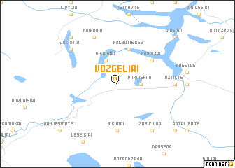 map of Vozgėliai