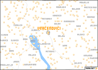 map of Vraćenovići