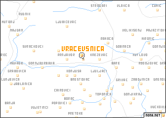 map of Vraćevšnica