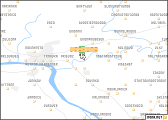 map of Vrakuňa