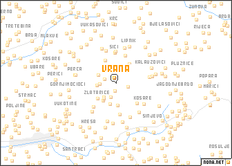 map of Vrana