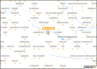 map of Vranín