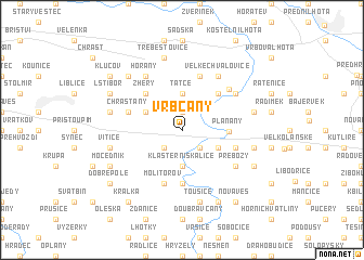 map of Vrbčany