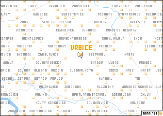 map of Vrbice