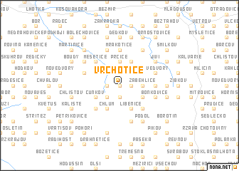 map of Vrchotice