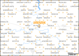 map of Vřesník