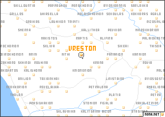 map of Vrestón