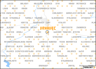 map of Vrhaveč