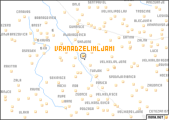 map of Vrh nad Želimljami