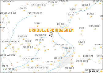 map of Vrhovlje pri Kojskem