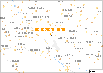 map of Vrh pri Poljanah