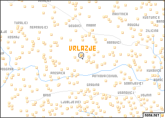 map of Vrlazje