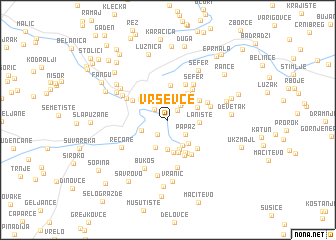 map of Vrševce