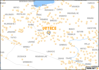 map of Vrtače