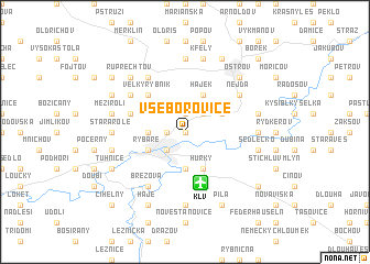 map of Všeborovice