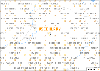 map of Všechlapy