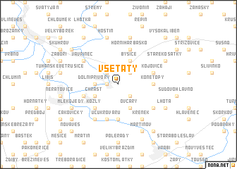 map of Všetaty