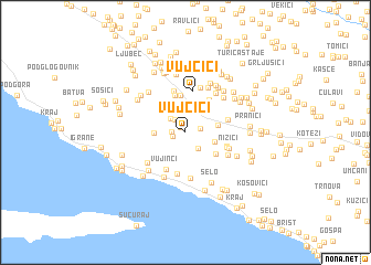 map of Vujčići