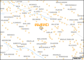 map of Vujevići