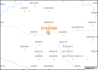 map of Vydeniai