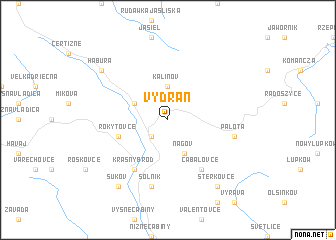 map of Vydraň