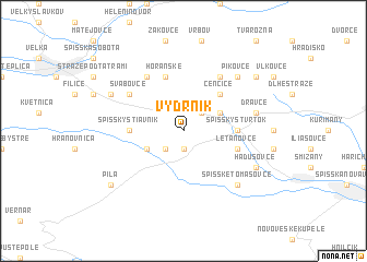 map of Vydrník