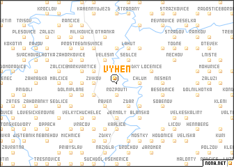 map of Výheň