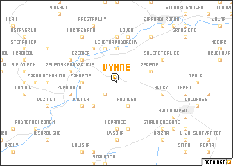 map of Vyhne