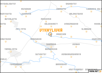 map of Vykhylivka