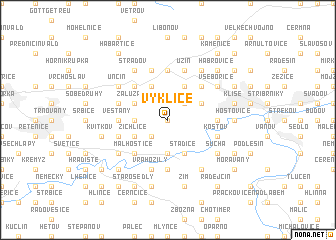 map of Vyklice