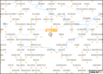 map of Výrov