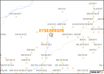 map of Vyšehradné