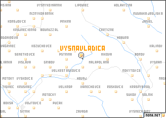 map of Vyšná Vladiča