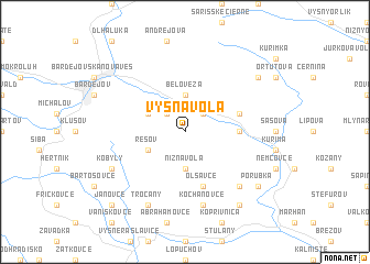 map of Vyšná Voľa