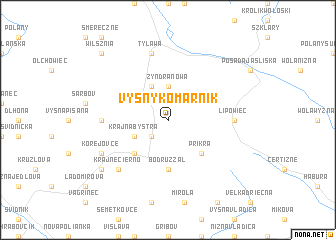 map of Vyšný Komárnik