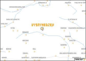 map of Vyšný Medzev