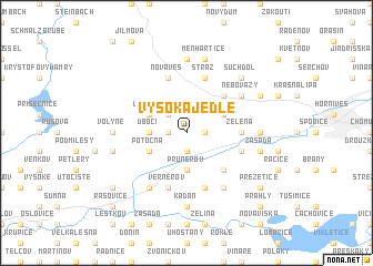 map of Vysoká Jedle