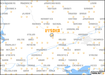 map of Vysoká