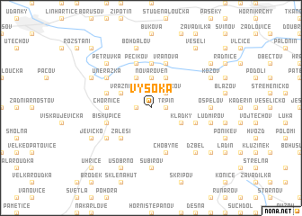 map of Vysoká