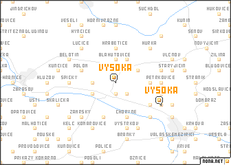 map of Vysoká