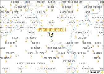map of Vysoké Veselí