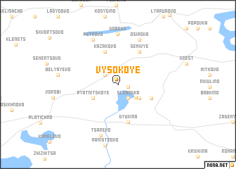 map of Vysokoye