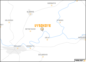 map of Vysokoye
