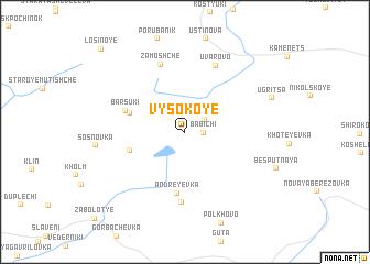 map of Vysokoye