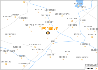 map of Vysokoye