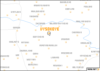 map of Vysokoye