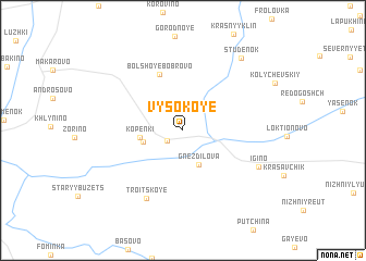 map of Vysokoye