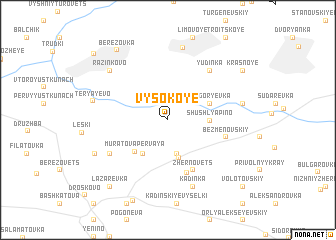 map of Vysokoye