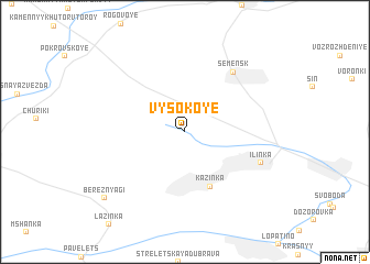 map of Vysokoye