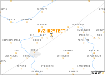 map of Vyzhary Tretʼi